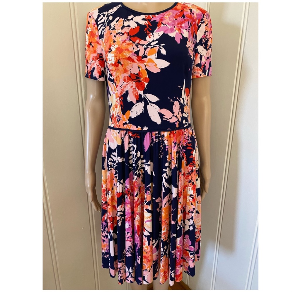 Maggy London Azalea Floral Pleated Dress